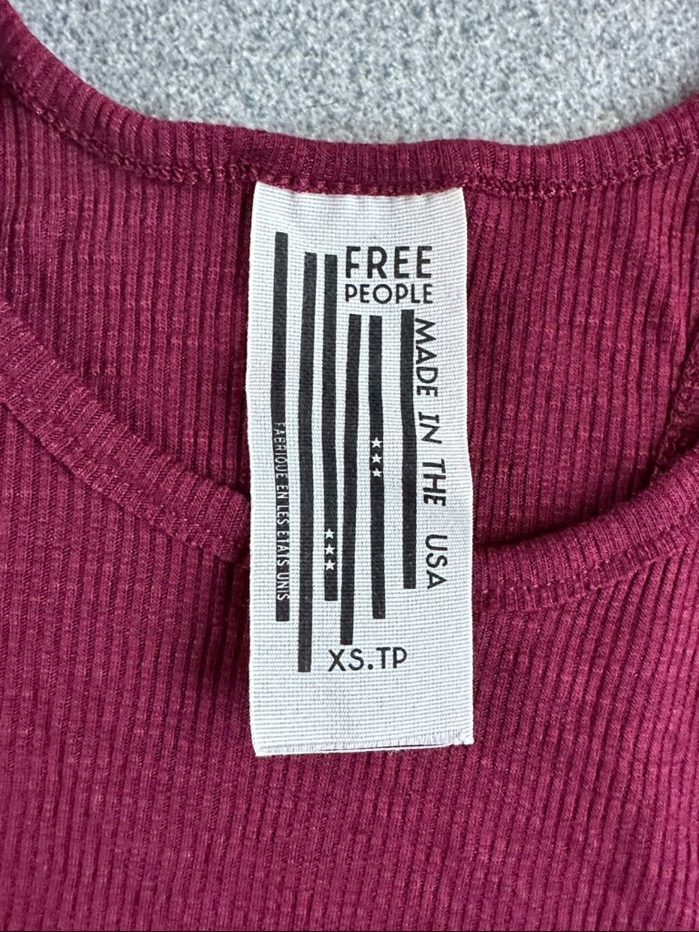 NWOT Free People Lightweight Flowy Ribbed Racerback Burgundy Long Beach Tank XS - Picture 4 of 16